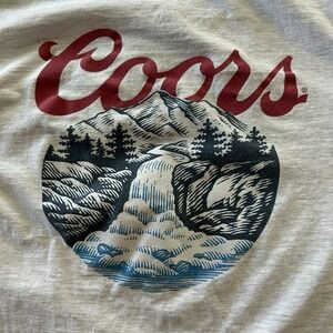 Brixton x Coors Size M "Rocky" Short Sleeve Tee‎ (Gray) Graphic T-Shirt Y2K Camp